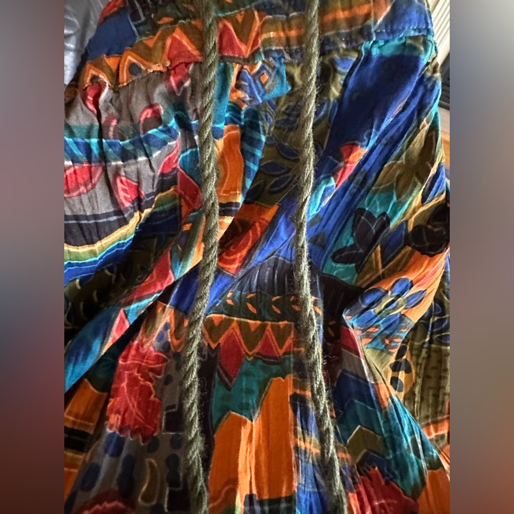 NWT Vintage! Access Tribal Print Crinkle Skirt multicolored size Large - Picture 11 of 12
